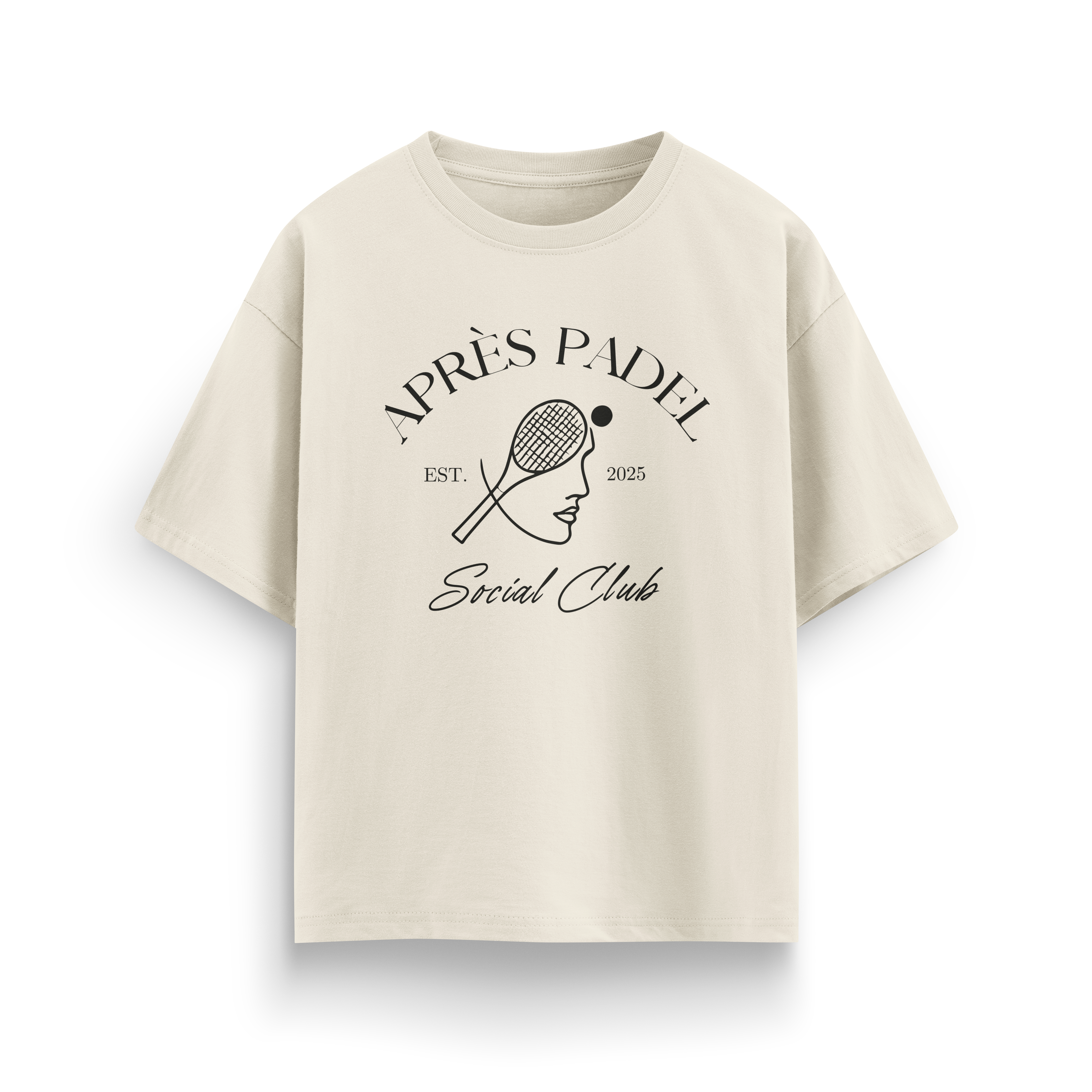 “Apres padel” Tee – Oversized Off-White